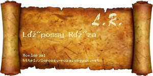 Lápossy Róza névjegykártya