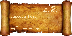 Lápossy Róza névjegykártya