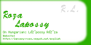 roza lapossy business card